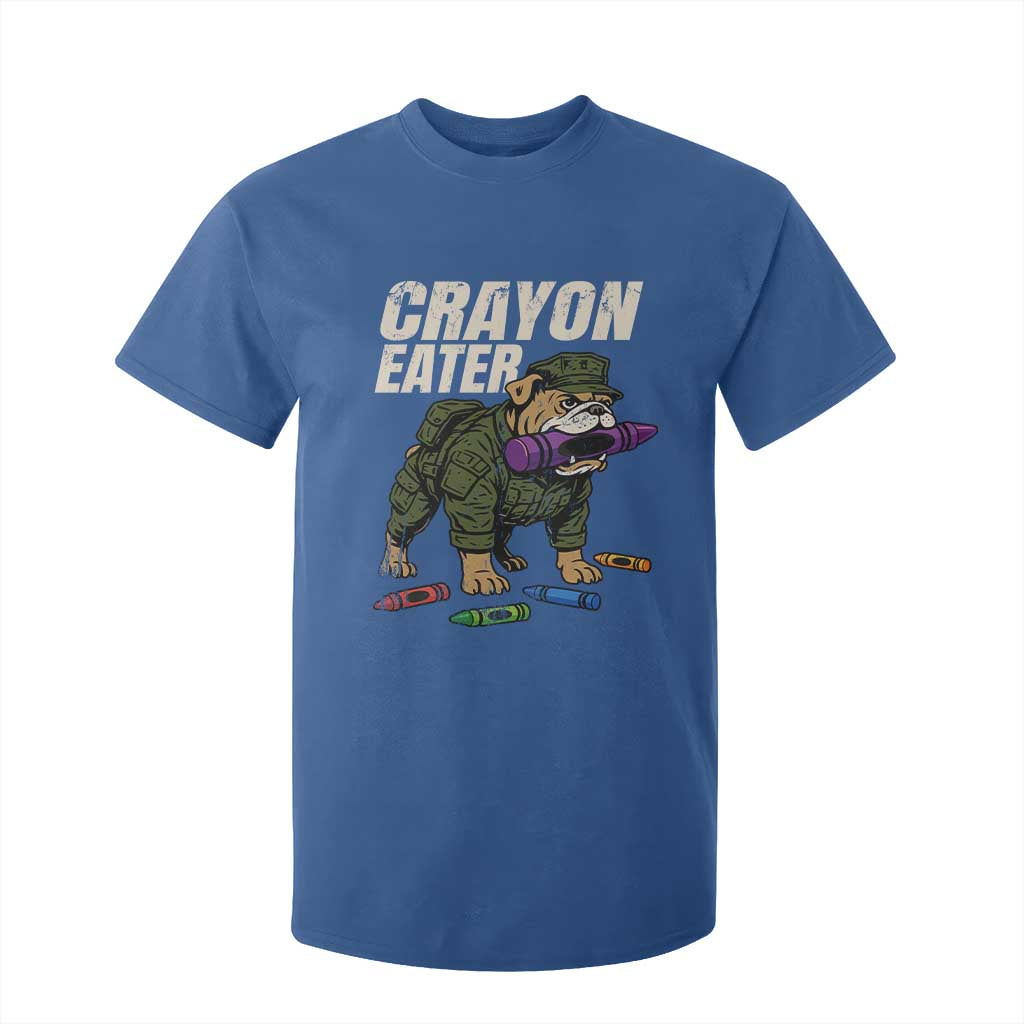 Crayon Eater T Shirt For Kid Funny Bulldog Military Corps Proud Soldier Family TS10 Royal Blue Print Your Wear