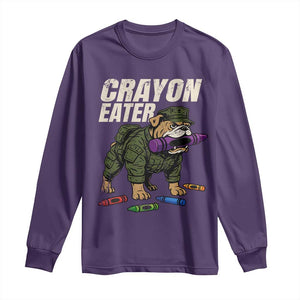 Crayon Eater Long Sleeve Shirt Funny Bulldog Military Corps Proud Soldier Family TS10 Purple Print Your Wear