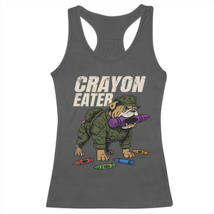 Crayon Eater Racerback Tank Top Funny Bulldog Military Corps Proud Soldier Family TS10 Dark Heather Print Your Wear