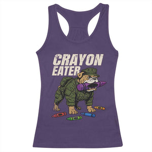 Crayon Eater Racerback Tank Top Funny Bulldog Military Corps Proud Soldier Family TS10 Purple Print Your Wear