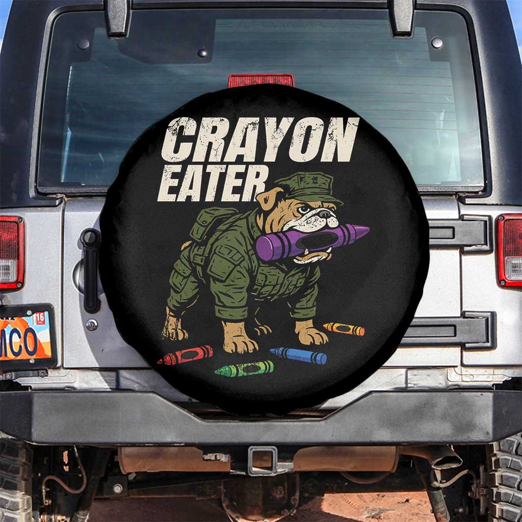 Crayon Eater Spare Tire Cover Funny Bulldog Military Corps Proud Soldier Family TS10 No hole Black Print Your Wear