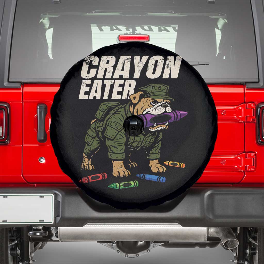 Crayon Eater Spare Tire Cover Funny Bulldog Military Corps Proud Soldier Family TS10 Black Print Your Wear
