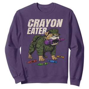 Crayon Eater Sweatshirt Funny Bulldog Military Corps Proud Soldier Family TS10 Purple Print Your Wear