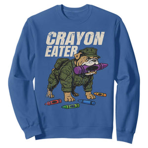 Crayon Eater Sweatshirt Funny Bulldog Military Corps Proud Soldier Family TS10 Royal Blue Print Your Wear