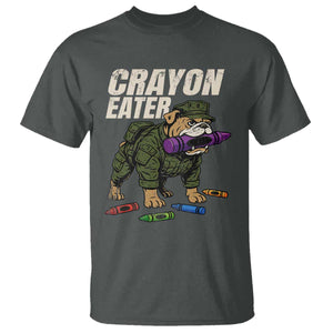 Crayon Eater T Shirt Funny Bulldog Military Corps Proud Soldier Family TS10 Dark Heather Print Your Wear