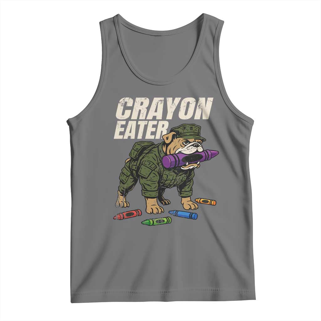 Crayon Eater Tank Top Funny Bulldog Military Corps Proud Soldier Family TS10 Black Heather Print Your Wear