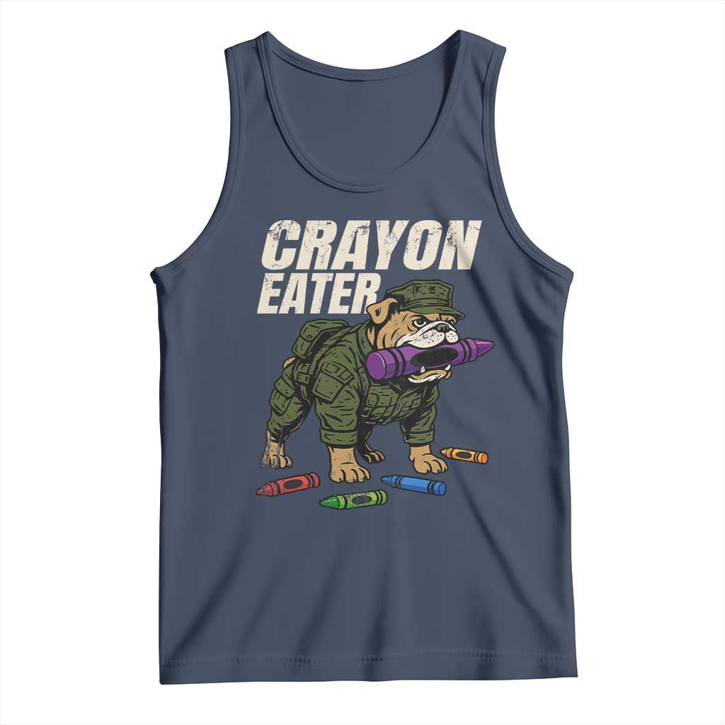 Crayon Eater Tank Top Funny Bulldog Military Corps Proud Soldier Family TS10 Navy Print Your Wear