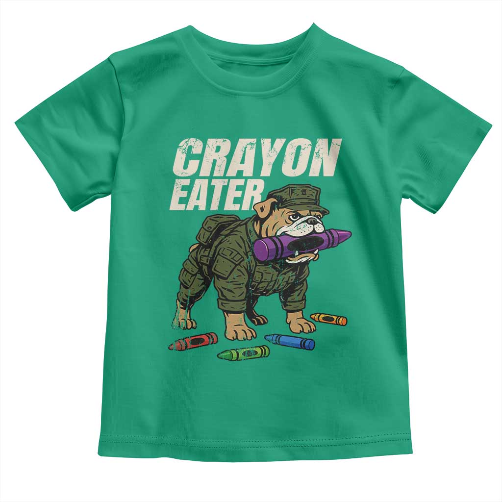 Crayon Eater Toddler T Shirt Funny Bulldog Military Corps Proud Soldier Family TS10 Irish Green Print Your Wear