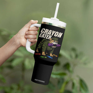 Crayon Eater Tumbler With Handle Funny Bulldog Military Corps Proud Soldier Family TS10 Print Your Wear