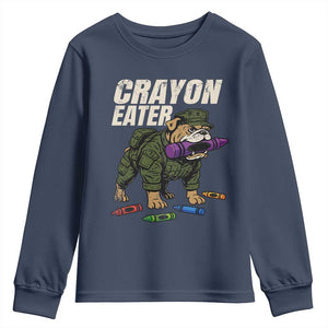 Crayon Eater Youth Sweatshirt Funny Bulldog Military Corps Proud Soldier Family TS10 Navy Print Your Wear