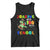 Funny Dinosaur Trex Roaring Into 100 Days Of School Tank Top TS10 Black Print Your Wear