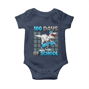 100 Days of School 100th Day Dinosaur Baby Onesie TS10 Navy Print Your Wear
