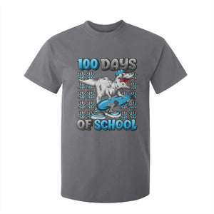 100 Days of School 100th Day Dinosaur T Shirt For Kid TS10 Charcoal Print Your Wear