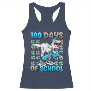 100 Days of School 100th Day Dinosaur Racerback Tank Top TS10 Navy Print Your Wear