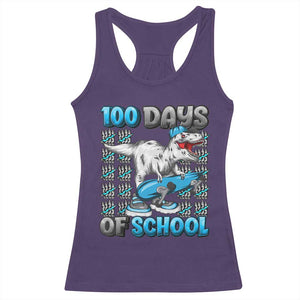 100 Days of School 100th Day Dinosaur Racerback Tank Top TS10 Purple Print Your Wear