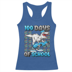 100 Days of School 100th Day Dinosaur Racerback Tank Top TS10 Royal Blue Print Your Wear