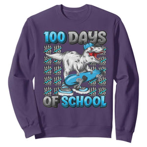 100 Days of School 100th Day Dinosaur Sweatshirt TS10 Purple Print Your Wear