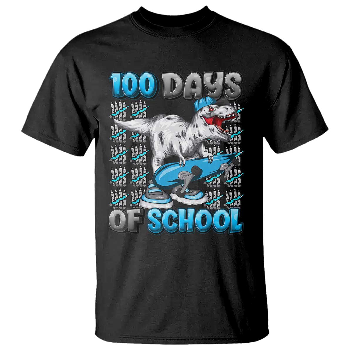 100 Days of School 100th Day Dinosaur T Shirt TS10 Black Print Your Wear