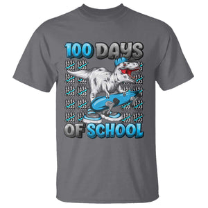 100 Days of School 100th Day Dinosaur T Shirt TS10 Charcoal Print Your Wear