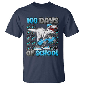 100 Days of School 100th Day Dinosaur T Shirt TS10 Navy Print Your Wear