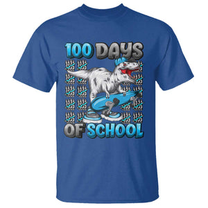 100 Days of School 100th Day Dinosaur T Shirt TS10 Royal Blue Print Your Wear
