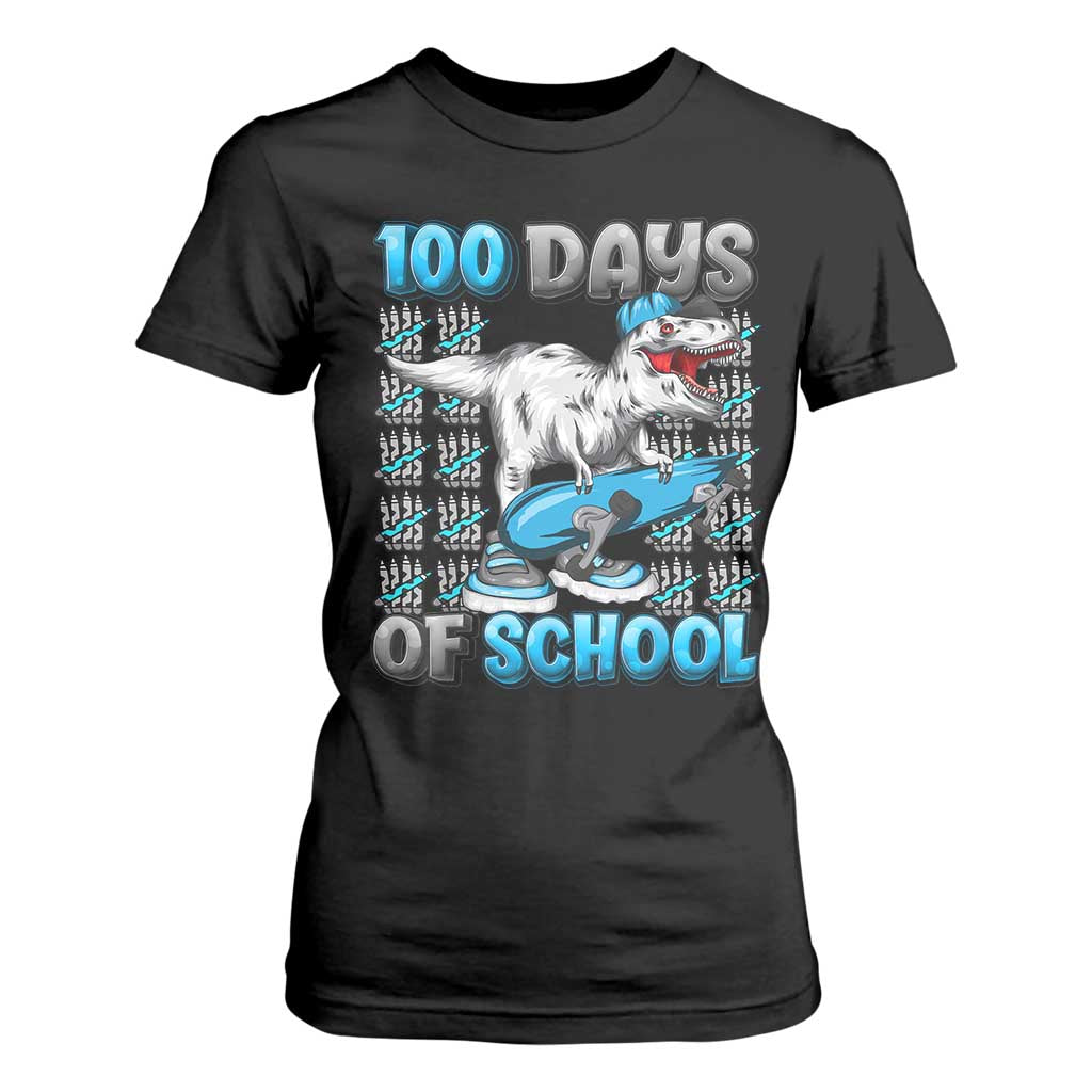 100 Days of School 100th Day Dinosaur T Shirt For Women TS10 Black Print Your Wear