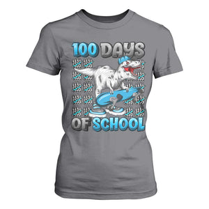100 Days of School 100th Day Dinosaur T Shirt For Women TS10 Charcoal Print Your Wear