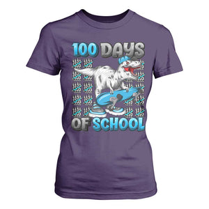 100 Days of School 100th Day Dinosaur T Shirt For Women TS10 Purple Print Your Wear