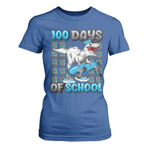 100 Days of School 100th Day Dinosaur T Shirt For Women TS10 Royal Blue Print Your Wear