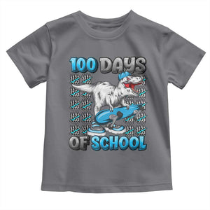 100 Days of School 100th Day Dinosaur Toddler T Shirt TS10 Charcoal Print Your Wear