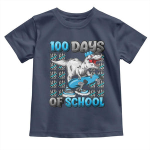 100 Days of School 100th Day Dinosaur Toddler T Shirt TS10 Navy Print Your Wear