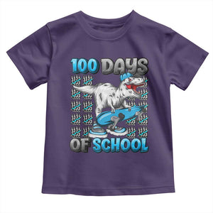 100 Days of School 100th Day Dinosaur Toddler T Shirt TS10 Purple Print Your Wear