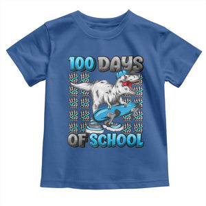 100 Days of School 100th Day Dinosaur Toddler T Shirt TS10 Royal Blue Print Your Wear