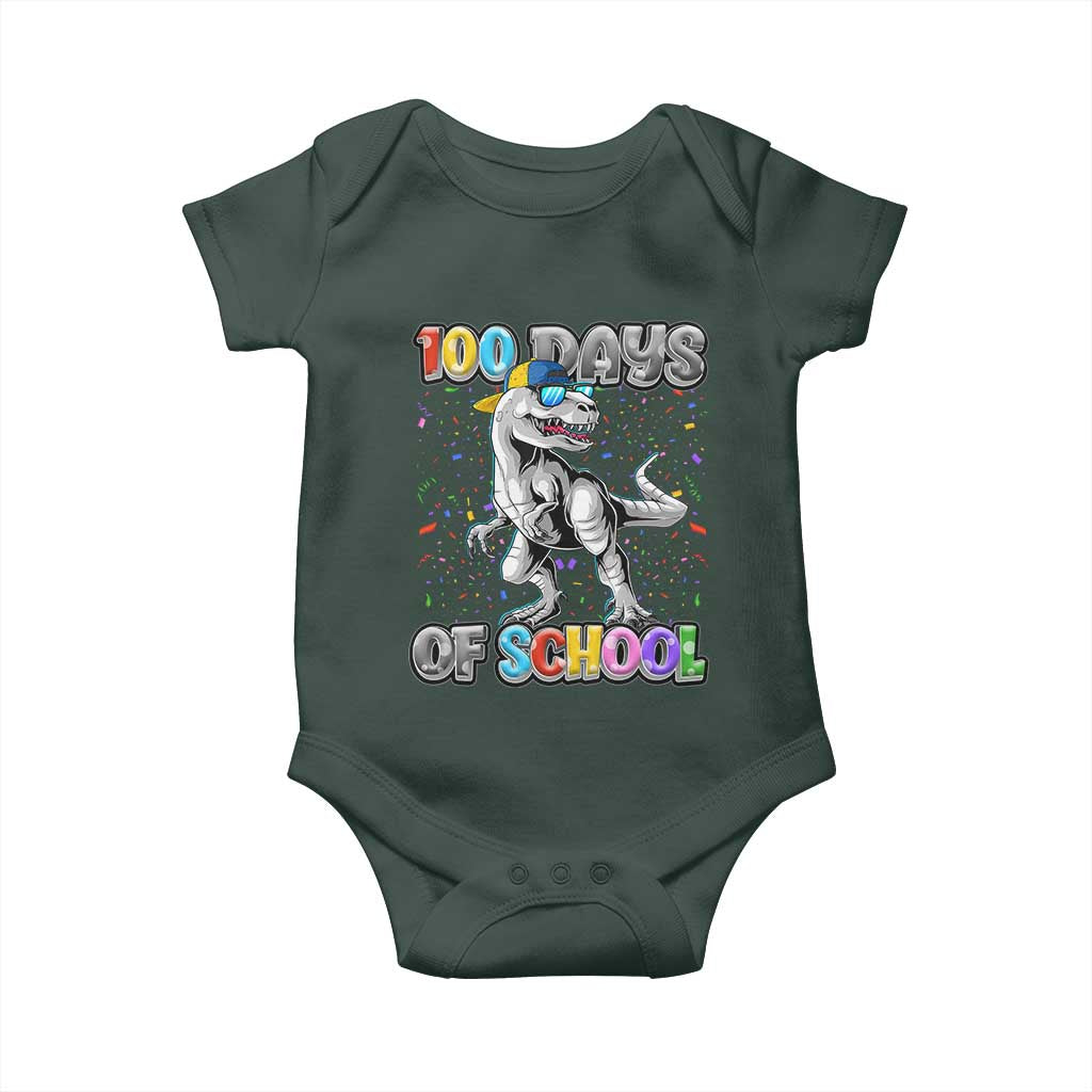 100 Days Of School Baby Onesie Funny Cool Dinosaur Trex 100 Days Smarter TS10 Print Your Wear