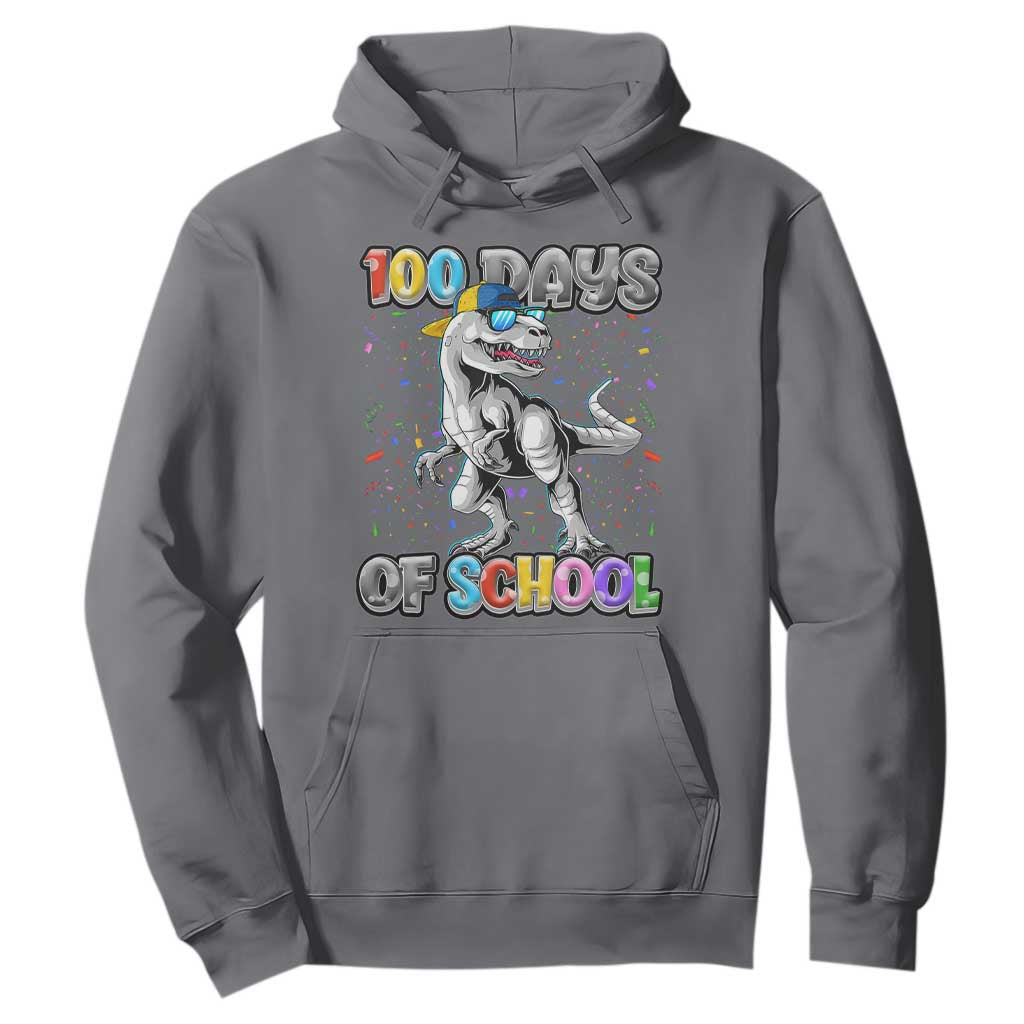 100 Days Of School Hoodie Funny Cool Dinosaur Trex 100 Days Smarter TS10 Charcoal Print Your Wear