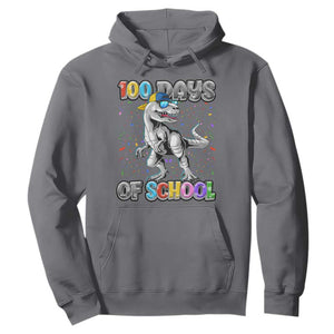 100 Days Of School Hoodie Funny Cool Dinosaur Trex 100 Days Smarter TS10 Charcoal Print Your Wear