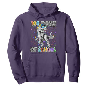 100 Days Of School Hoodie Funny Cool Dinosaur Trex 100 Days Smarter TS10 Purple Print Your Wear
