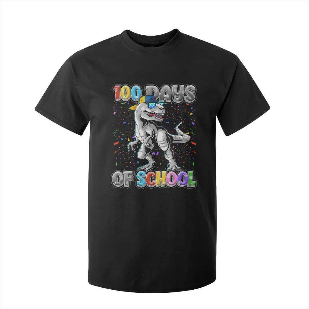 100 Days Of School T Shirt For Kid Funny Cool Dinosaur Trex 100 Days Smarter TS10 Black Print Your Wear