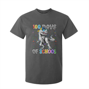 100 Days Of School T Shirt For Kid Funny Cool Dinosaur Trex 100 Days Smarter TS10 Dark Heather Print Your Wear