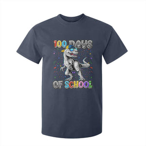 100 Days Of School T Shirt For Kid Funny Cool Dinosaur Trex 100 Days Smarter TS10 Navy Print Your Wear