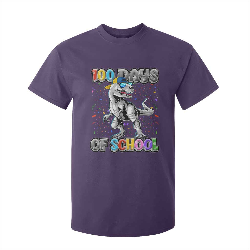 100 Days Of School T Shirt For Kid Funny Cool Dinosaur Trex 100 Days Smarter TS10 Purple Print Your Wear