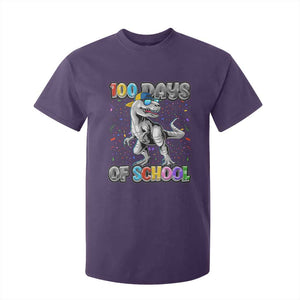 100 Days Of School T Shirt For Kid Funny Cool Dinosaur Trex 100 Days Smarter TS10 Purple Print Your Wear