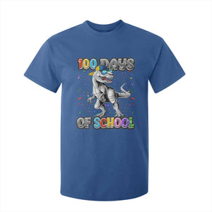 100 Days Of School T Shirt For Kid Funny Cool Dinosaur Trex 100 Days Smarter TS10 Royal Blue Print Your Wear