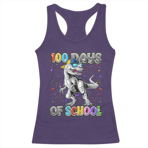 100 Days Of School Racerback Tank Top Funny Cool Dinosaur Trex 100 Days Smarter TS10 Purple Print Your Wear