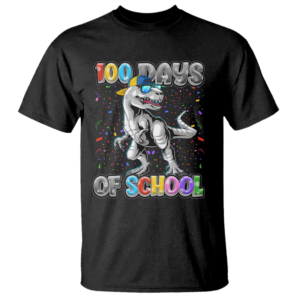 100 Days Of School T Shirt Funny Cool Dinosaur Trex 100 Days Smarter TS10 Black Print Your Wear