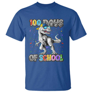 100 Days Of School T Shirt Funny Cool Dinosaur Trex 100 Days Smarter TS10 Royal Blue Print Your Wear