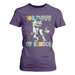 100 Days Of School T Shirt For Women Funny Cool Dinosaur Trex 100 Days Smarter TS10 Purple Print Your Wear