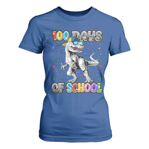 100 Days Of School T Shirt For Women Funny Cool Dinosaur Trex 100 Days Smarter TS10 Royal Blue Print Your Wear