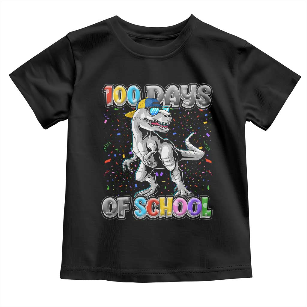100 Days Of School Toddler T Shirt Funny Cool Dinosaur Trex 100 Days Smarter TS10 Black Print Your Wear