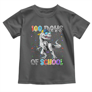 100 Days Of School Toddler T Shirt Funny Cool Dinosaur Trex 100 Days Smarter TS10 Dark Heather Print Your Wear